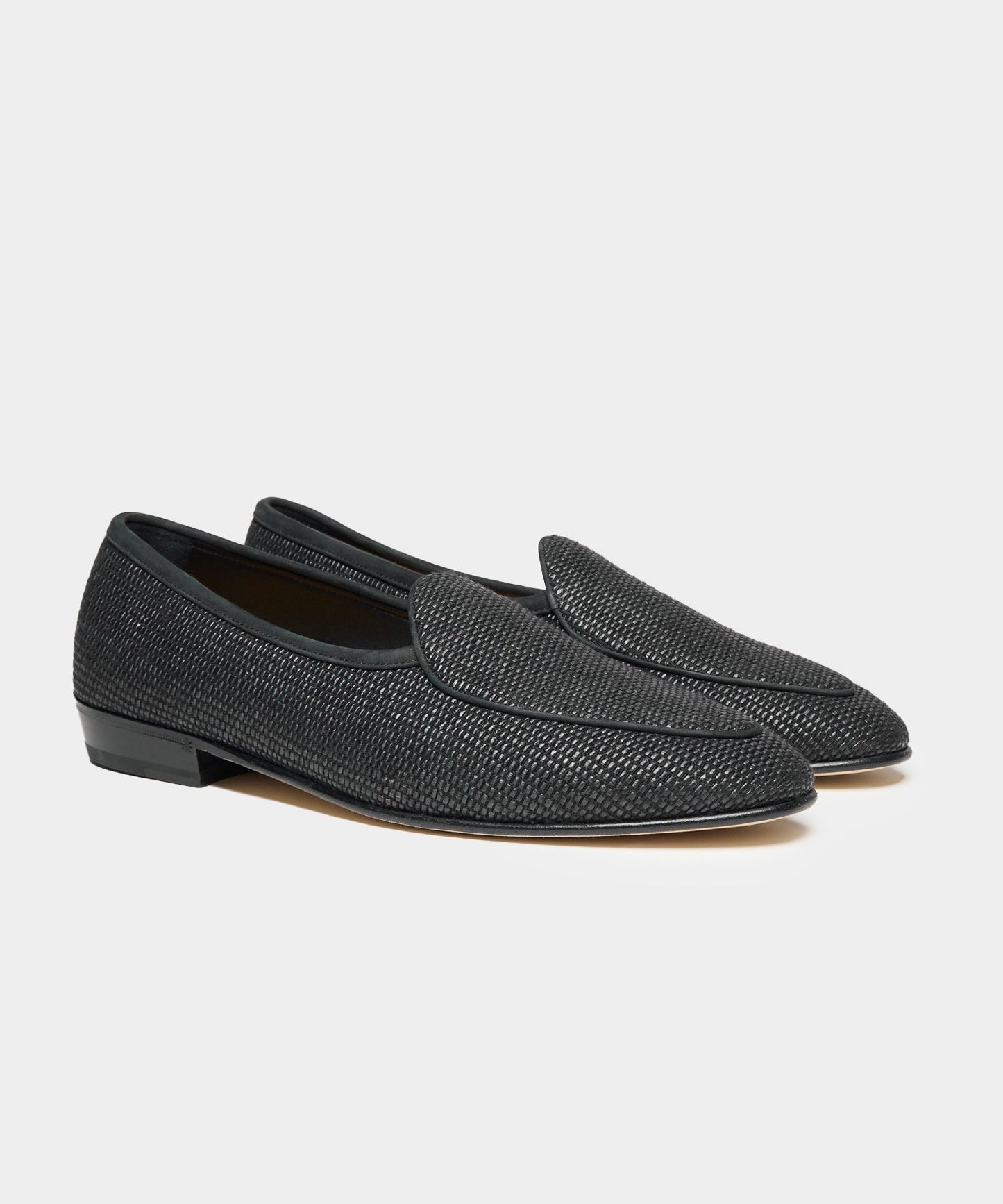 Todd Snyder Baudoin & Lange Raffia Sagan Loafer Black