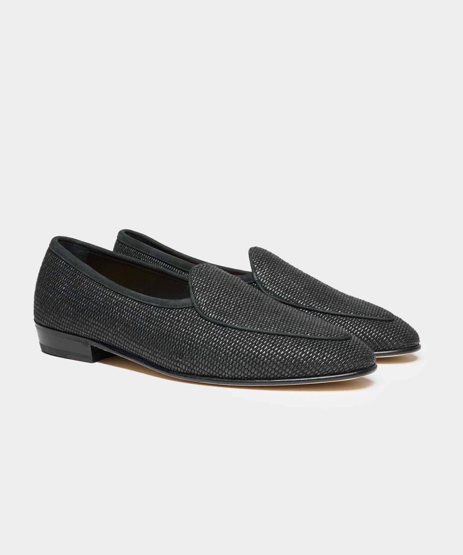 Todd Snyder Baudoin & Lange Raffia Sagan Loafer Black
