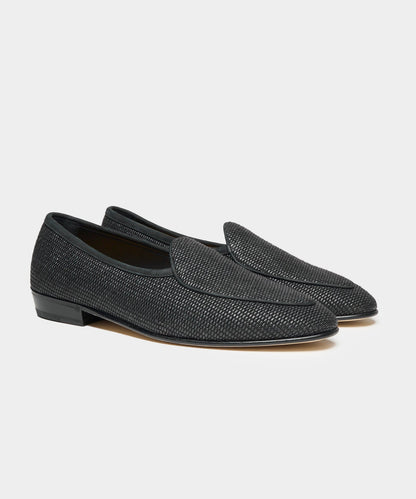 Todd Snyder Baudoin & Lange Raffia Sagan Loafer Black