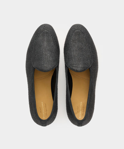 Todd Snyder Baudoin & Lange Raffia Sagan Loafer Black