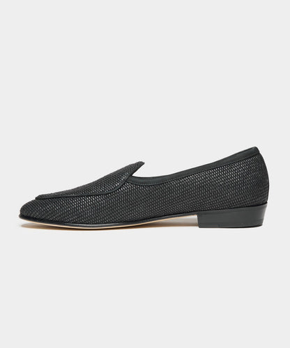 Todd Snyder Baudoin & Lange Raffia Sagan Loafer Black