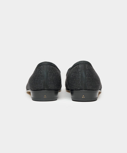 Todd Snyder Baudoin & Lange Raffia Sagan Loafer Black