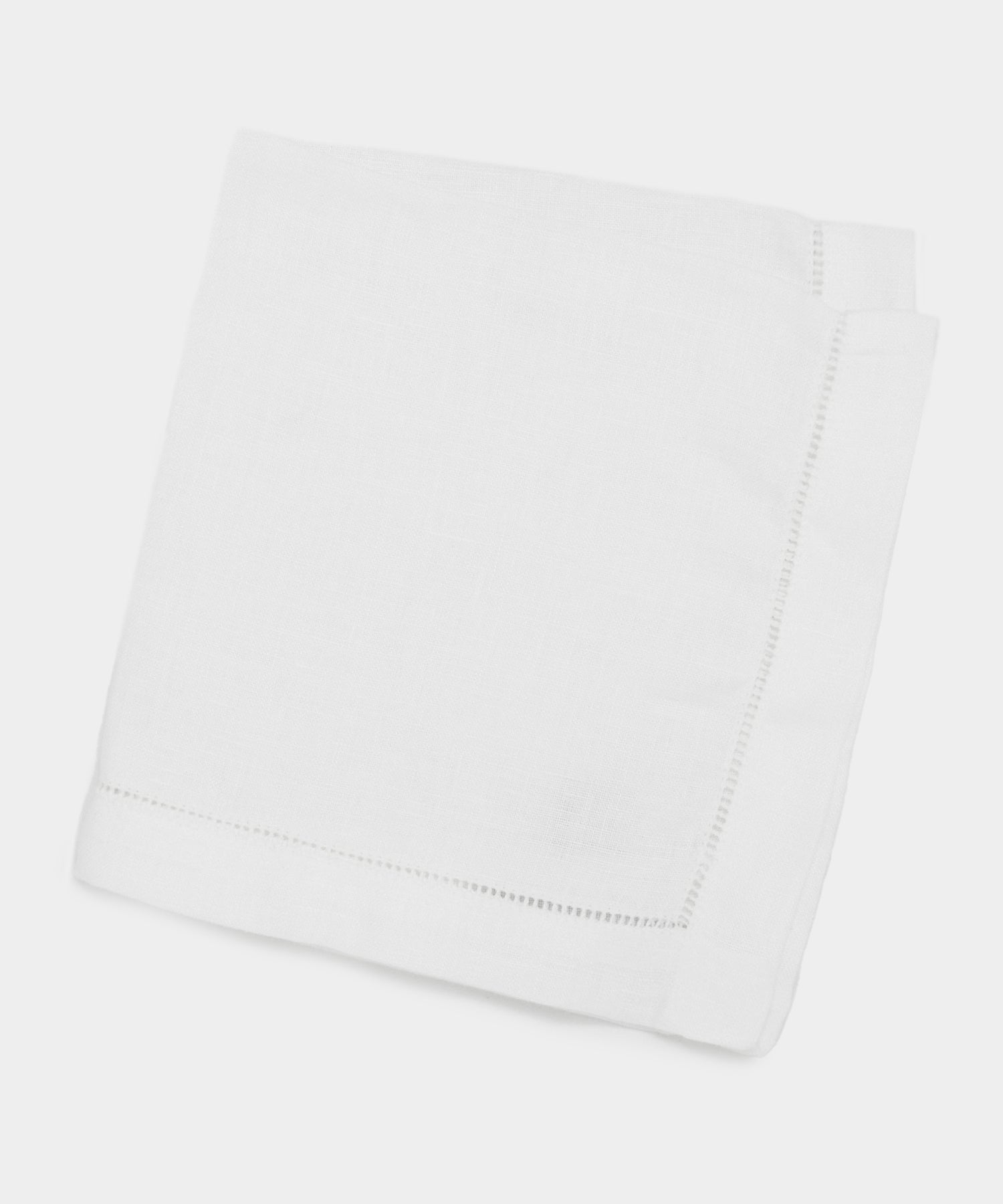 Todd Snyder Italian Linen Ajour Edge Pocket Square White