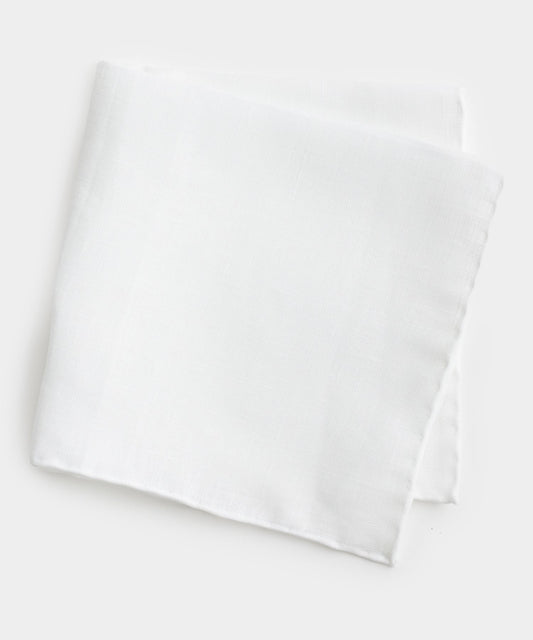 Todd Snyder Italian Linen Pocket Square in White White