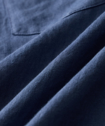 Todd Snyder Slim Sea Soft Irish Linen Point Collar Shirt in Denim Blue Denim Blue