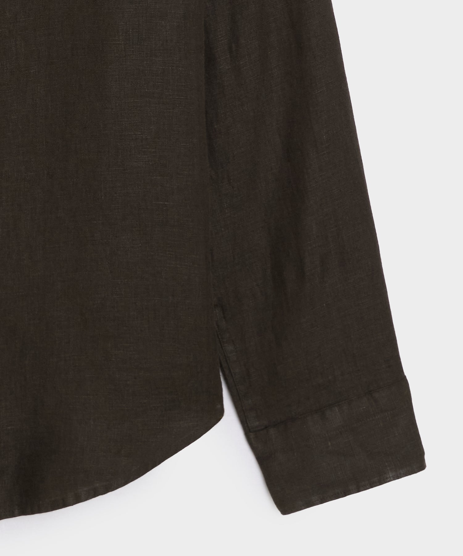 Todd Snyder Slim Sea Soft Irish Linen Point Collar Shirt in Caviar Caviar