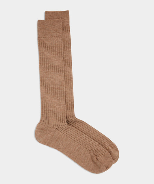 Todd Snyder Merino Dress Sock in Tan Tan