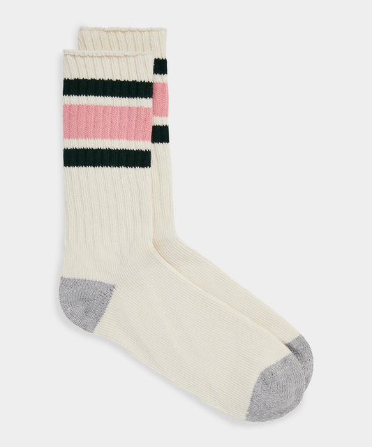 Todd Snyder Striped Athletic Sock Forest Green