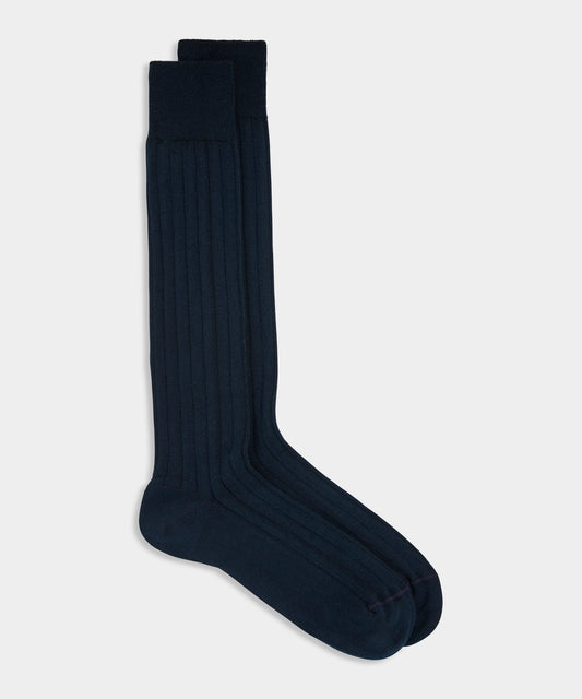 Todd Snyder Cotton Dress Sock in Navy Navy