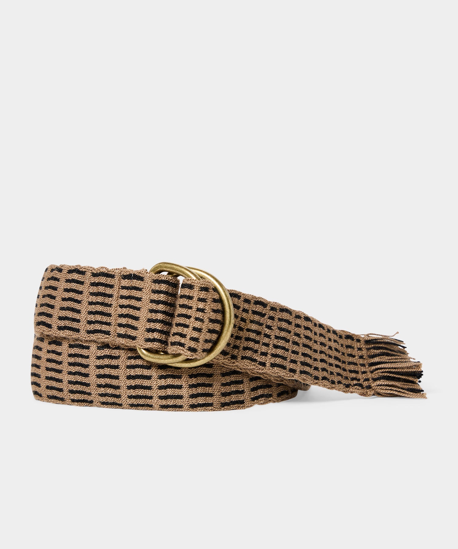 Todd Snyder Guanábana O-Ring Fabric Belt in Taupe Taupe