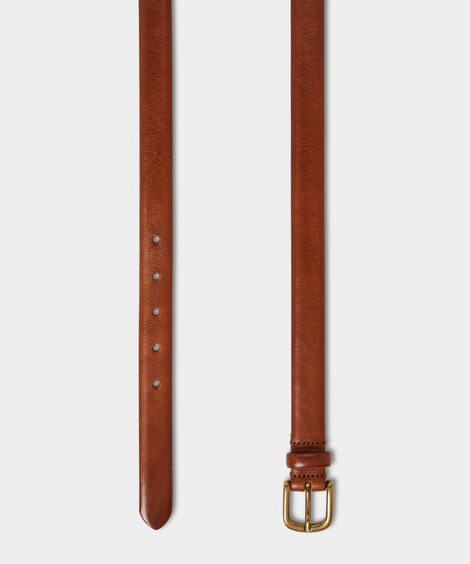 Todd Snyder Italian Beveled Edge Leather Belt Warm Cognac