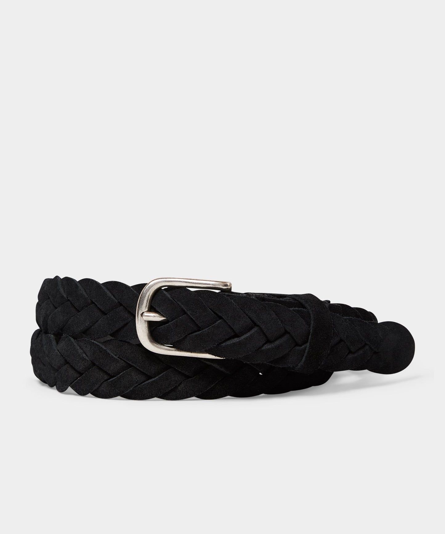 Todd Snyder Italian Suede Braided Belt Black