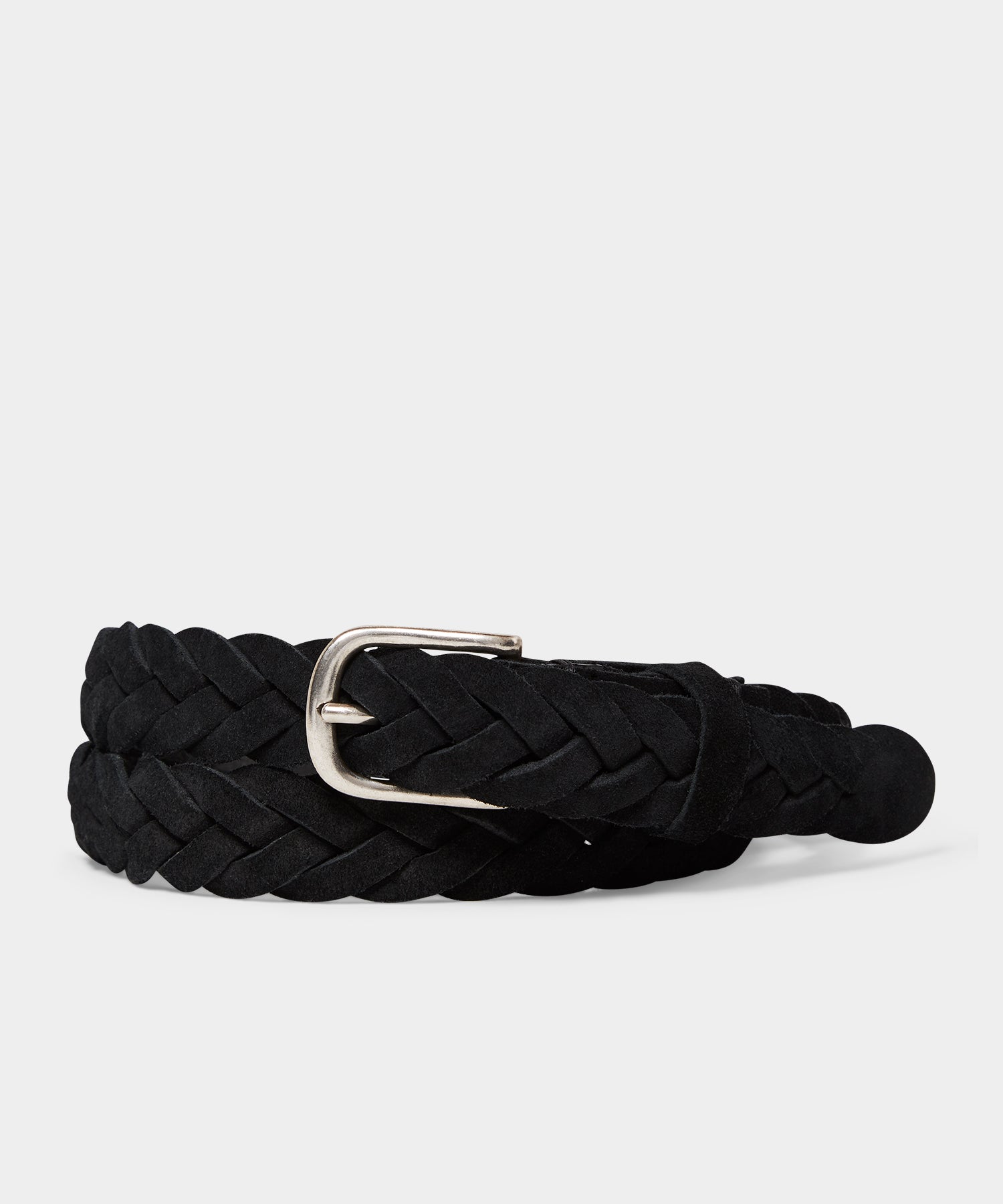 Todd Snyder Italian Suede Braided Belt Black