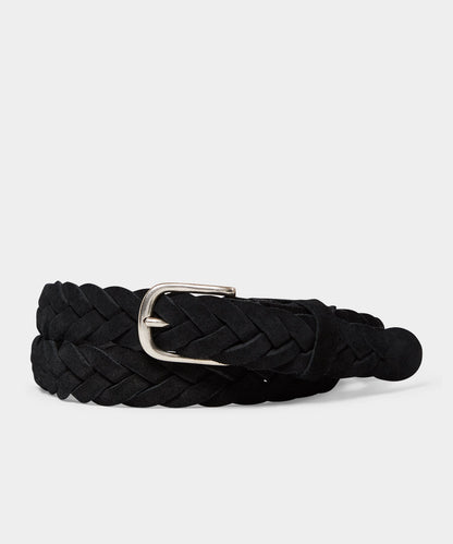 Todd Snyder Italian Suede Braided Belt Black