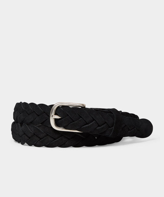 Todd Snyder Italian Suede Braided Belt Black