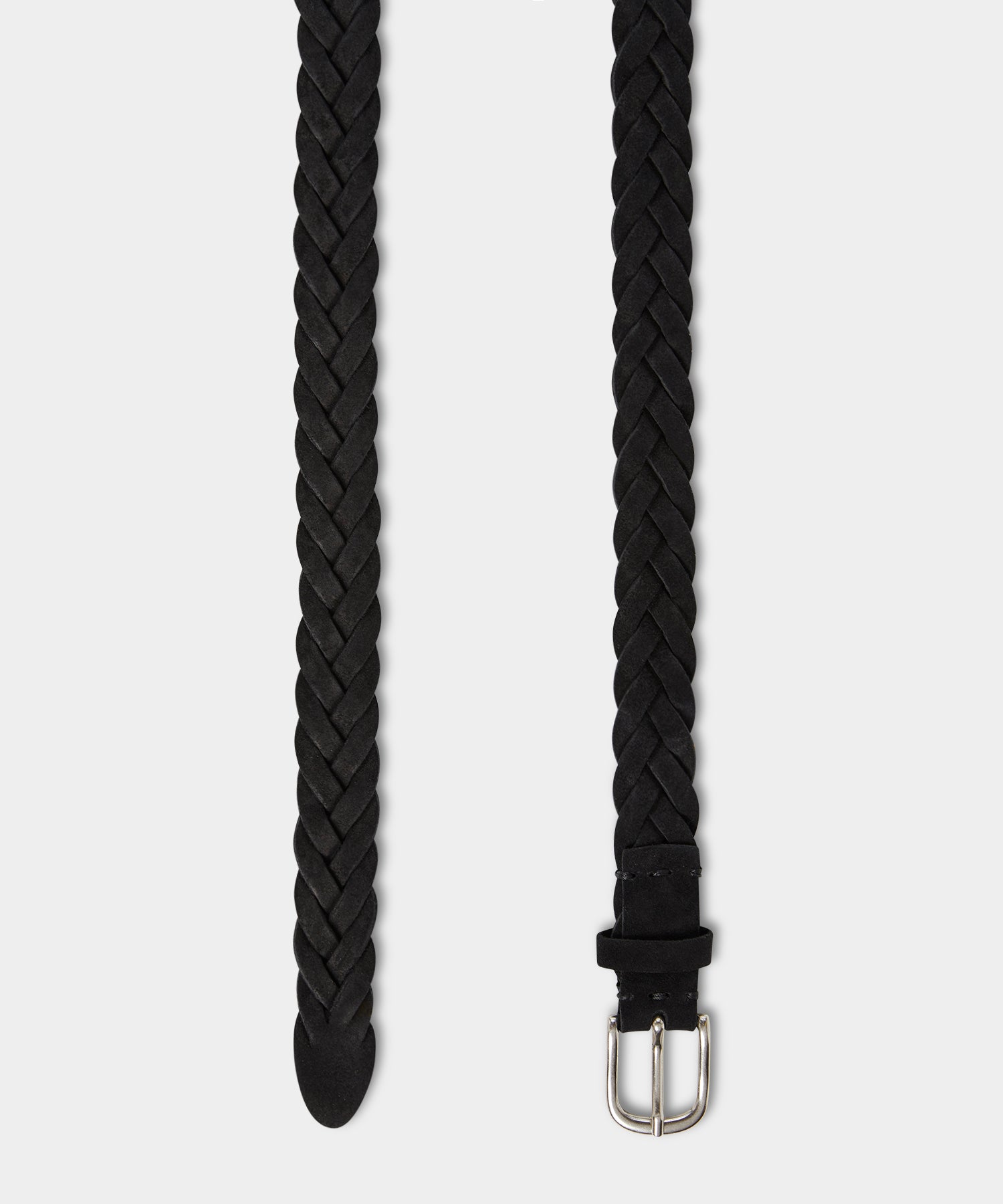 Todd Snyder Italian Suede Braided Belt Black