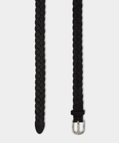 Todd Snyder Italian Suede Braided Belt Black