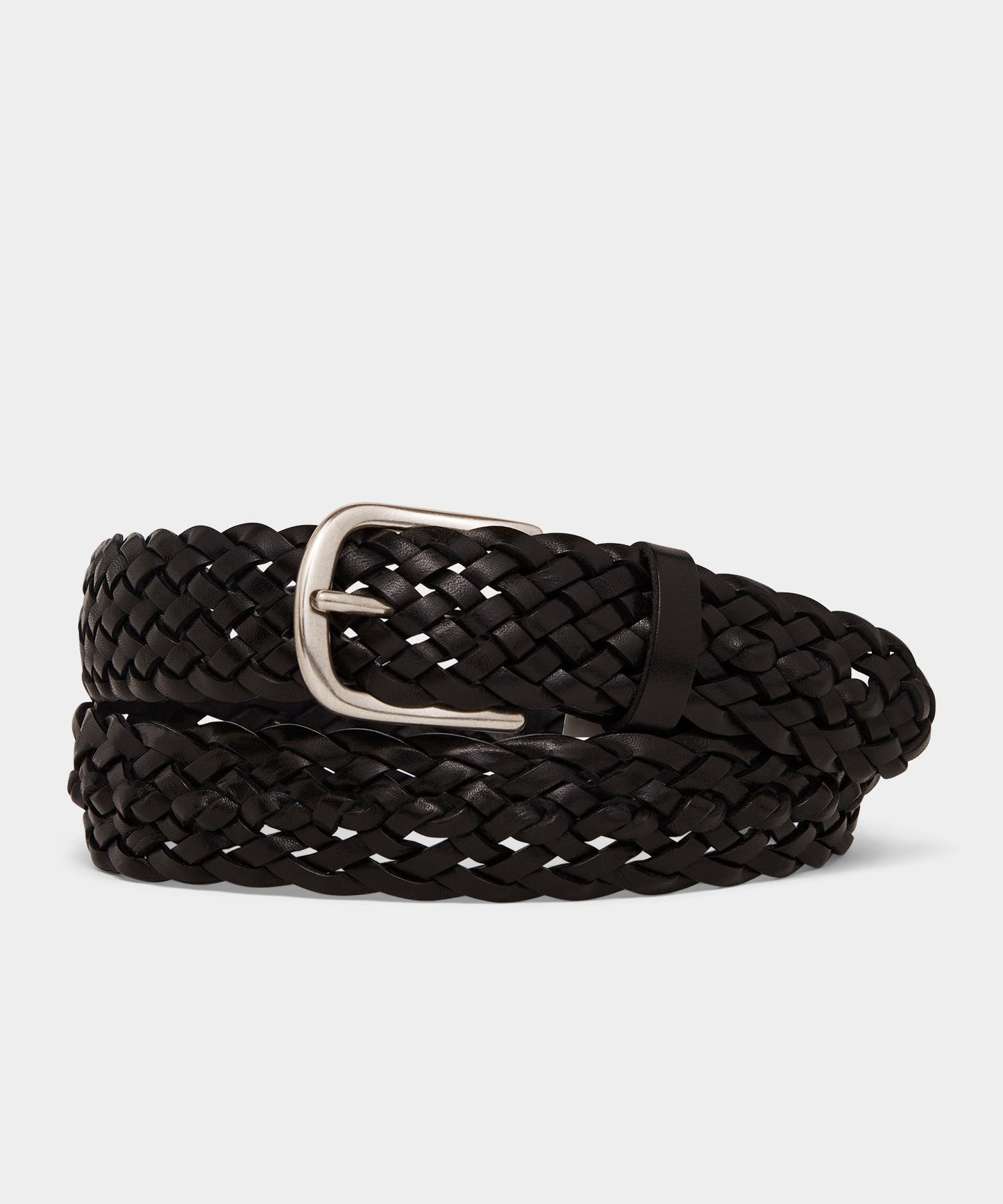 Todd Snyder Italian Leather Braided Belt Black
