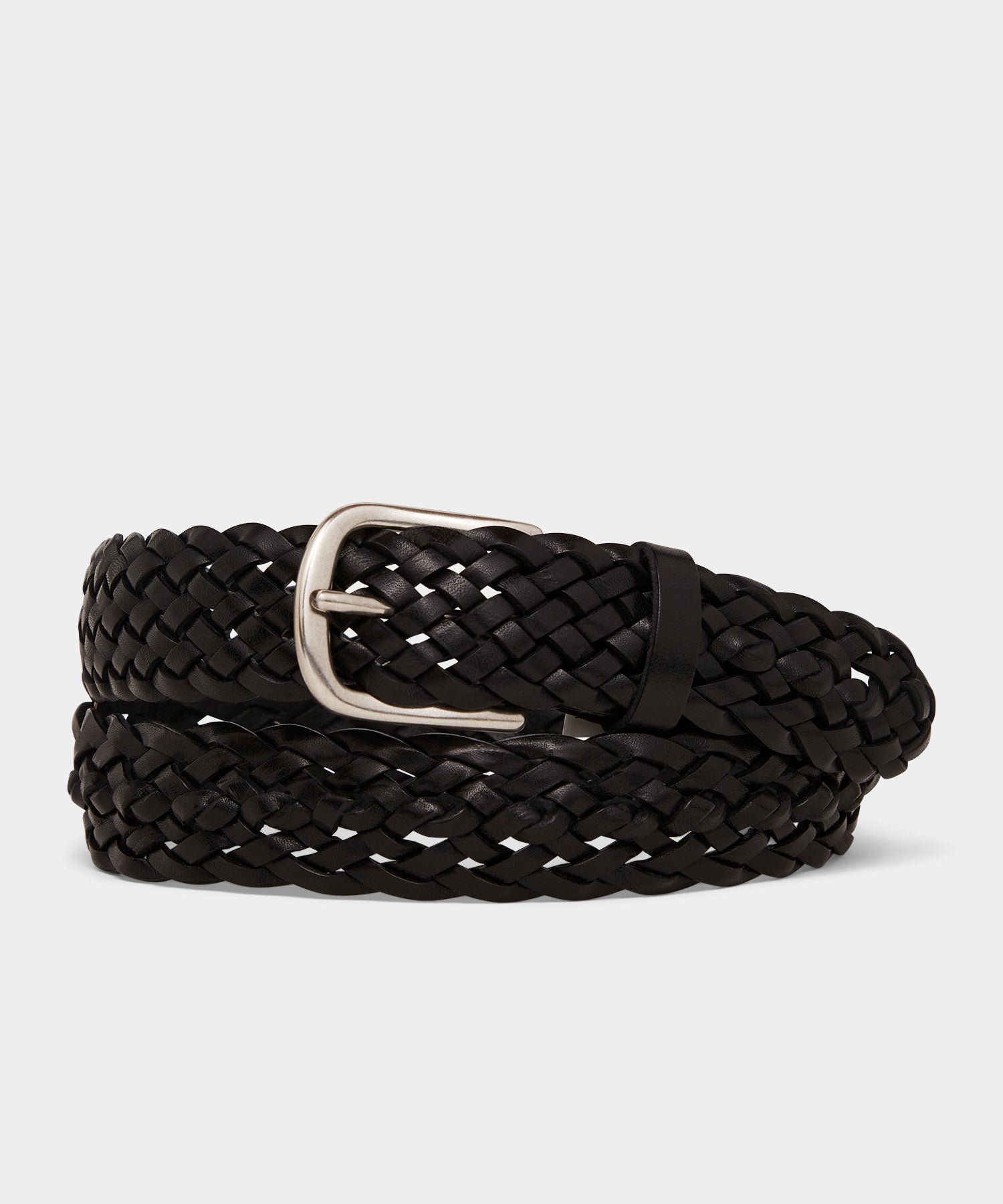 Todd Snyder Italian Leather Braided Belt Black