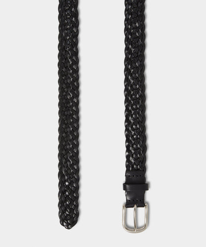 Todd Snyder Italian Leather Braided Belt Black