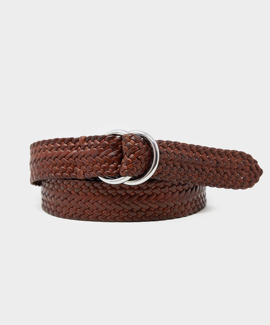 Todd Snyder O-Ring Braided Belt in Brown Warm Cognac