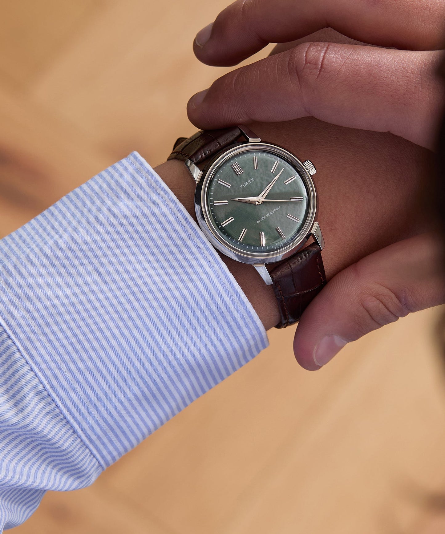 Todd Snyder TS X Timex Olive Marlin Watch in Brown Brown