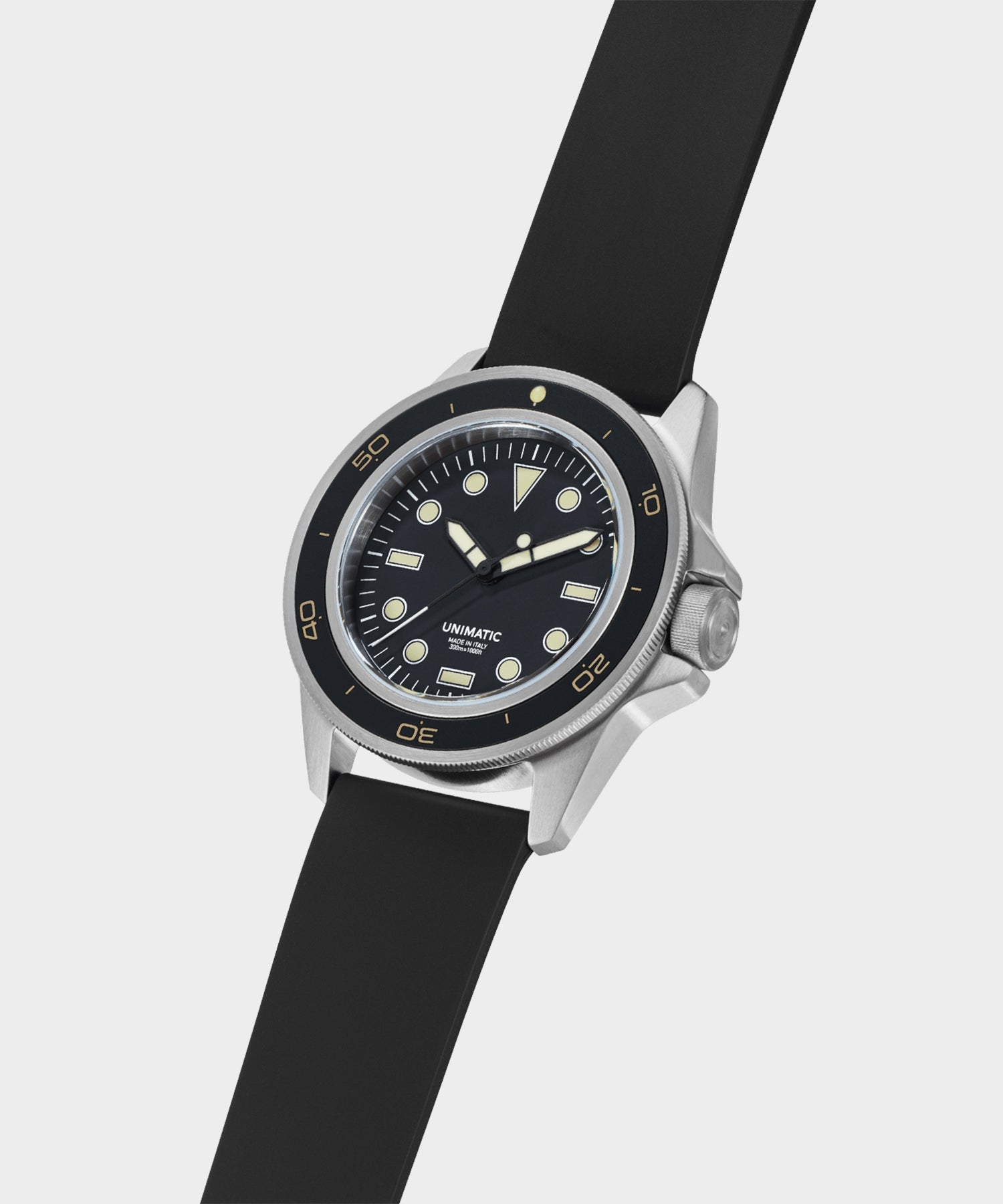 Todd Snyder Unimatic U1-DHB Heritage Diver Watch in Matte Black Black