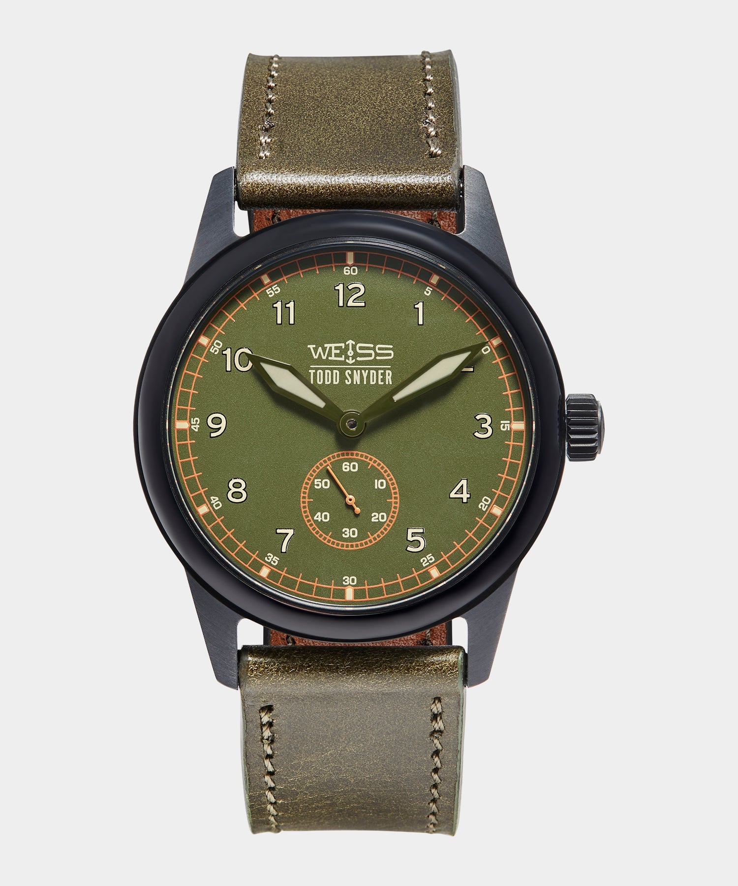 Todd Snyder Todd Snyder x Weiss Watch Company 38MM Standard Issue Watch in Forest Olive