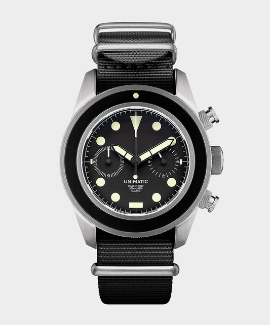 Todd Snyder Unimatic U3 Classic Chrono Watch Black