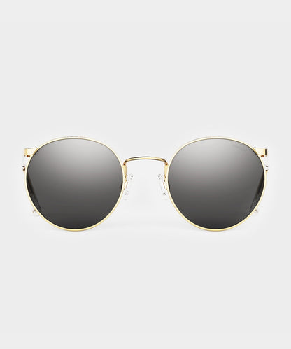 Todd Snyder Randolph Skytec Glass Polarized Sunglasses in American Grey & 23k Gold Gold