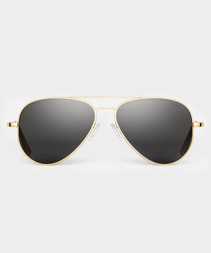 Todd Snyder Randolph Skytec Glass Polarized Sunglasses in American Grey 61 MM Gold