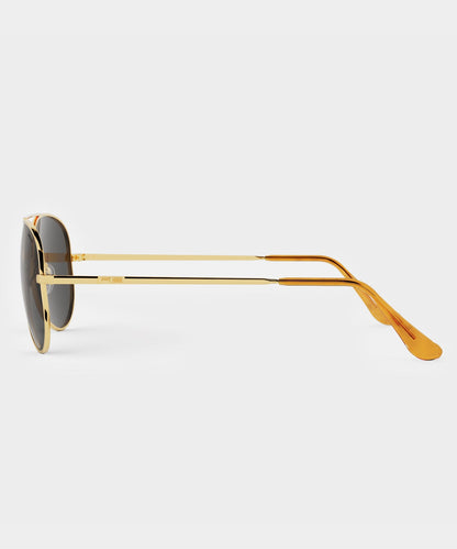 Todd Snyder Randolph Skytec Glass Polarized Sunglasses in American Grey 61 MM Gold