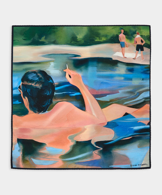 Todd Snyder Artist Series: Logan Sibrel Silk Scarf in Teal Teal