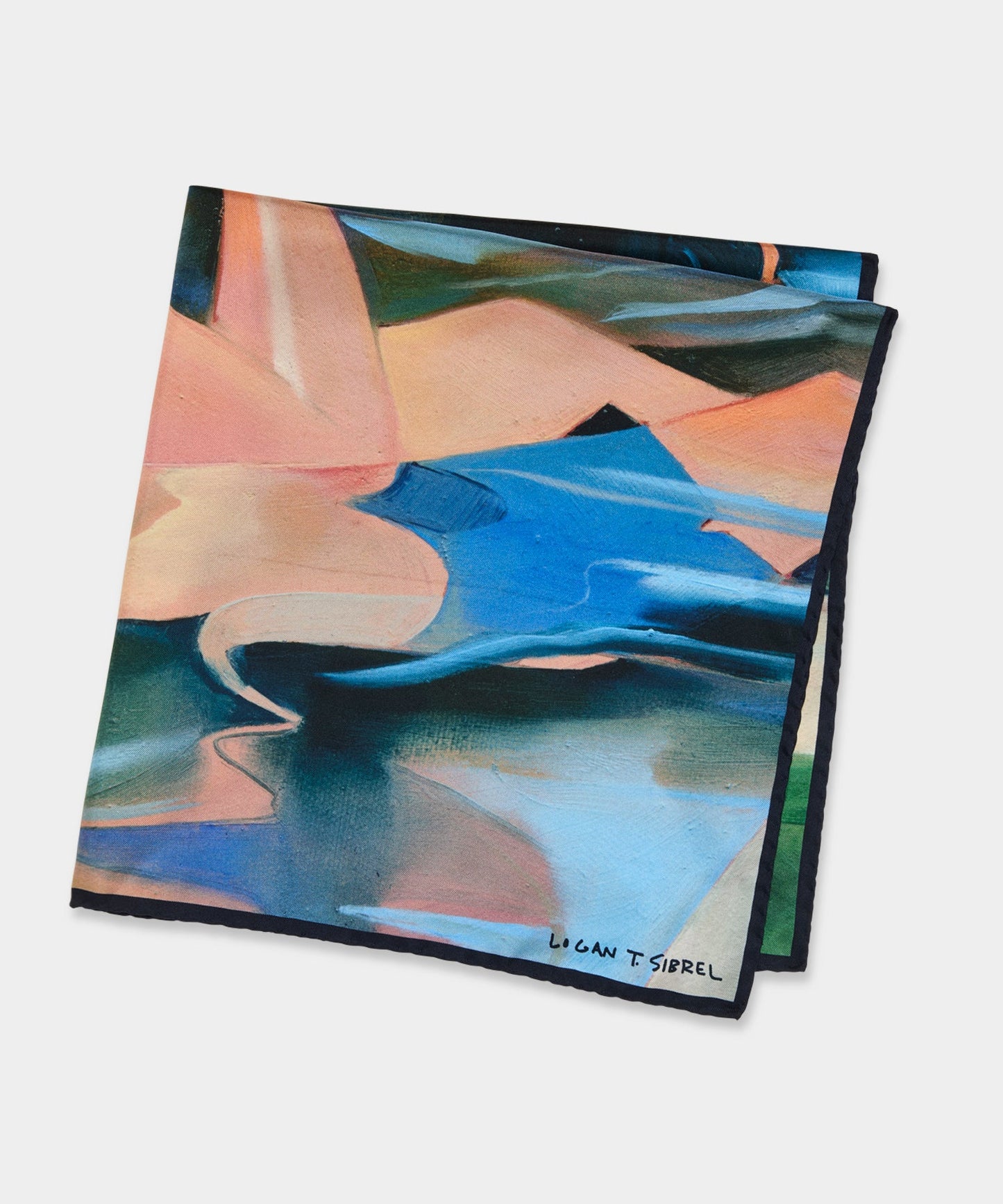 Todd Snyder Artist Series: Logan Sibrel Silk Scarf in Teal Teal
