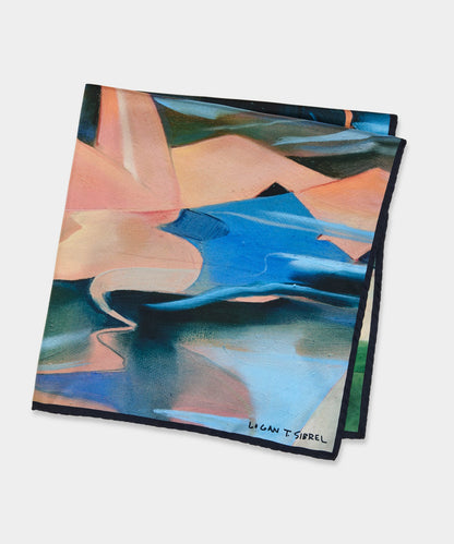 Todd Snyder Artist Series: Logan Sibrel Silk Scarf in Teal Teal