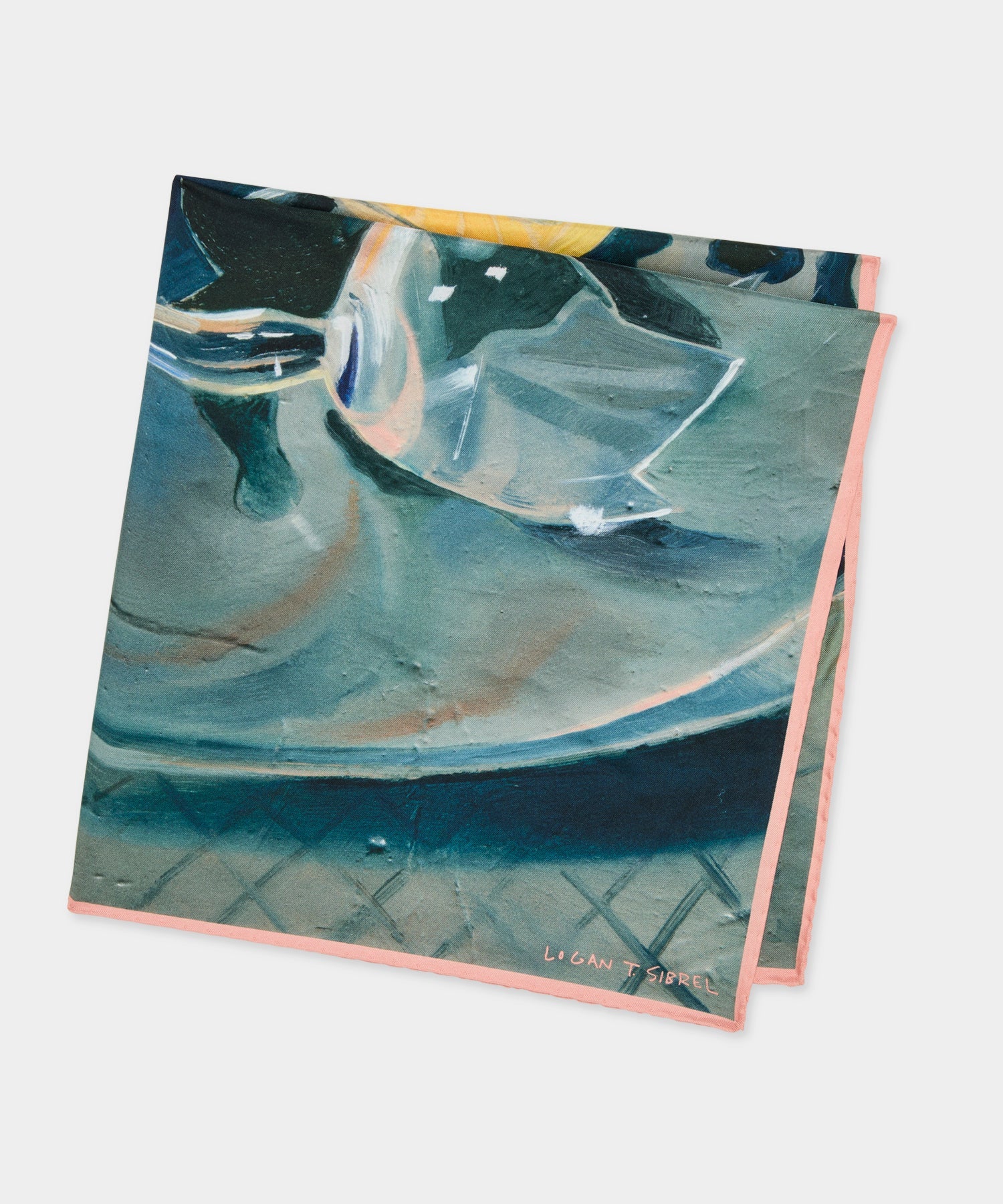 Todd Snyder Artist Series: Logan Sibrel Silk Scarf in Dried Thyme Dried Thyme