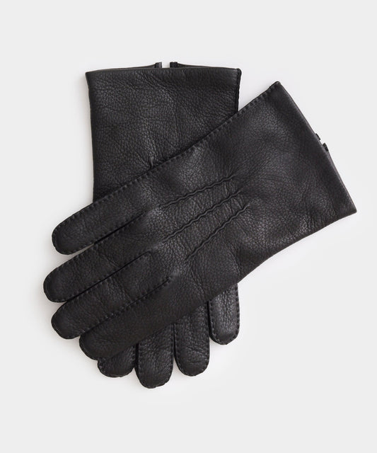 Todd Snyder Dents Cambridge Cashmere Lined Deerskin Gloves in Black Black