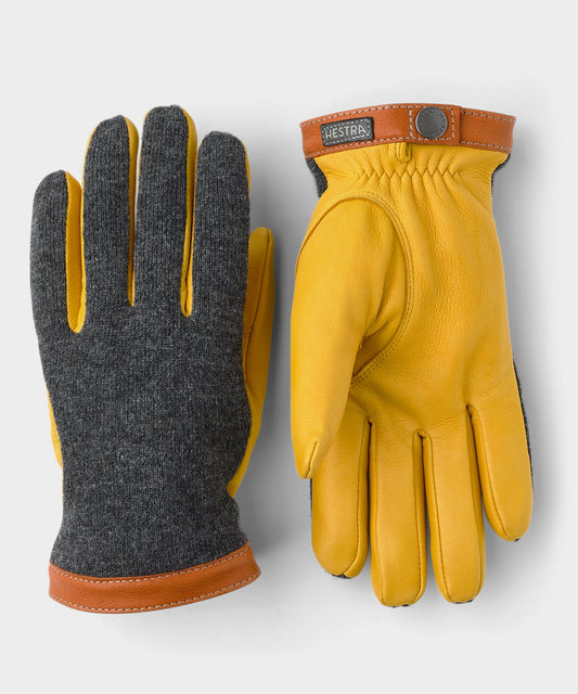Todd Snyder Hestra Deerskin Wool Tricot Glove in Yellow Yellow