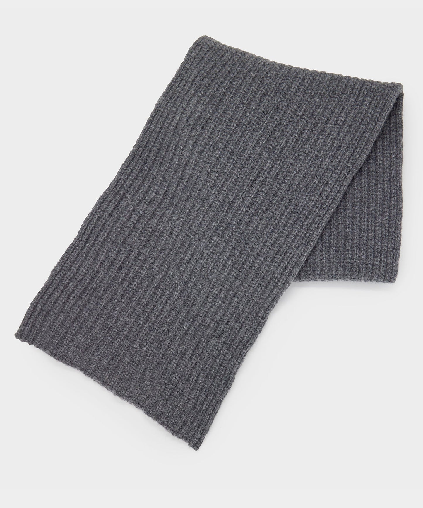 Todd Snyder Recycled Cashmere Half Cardigan Stitch Scarf Grey Heather