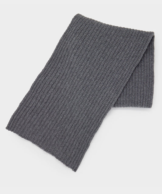 Todd Snyder Recycled Cashmere Half Cardigan Stitch Scarf Grey Heather