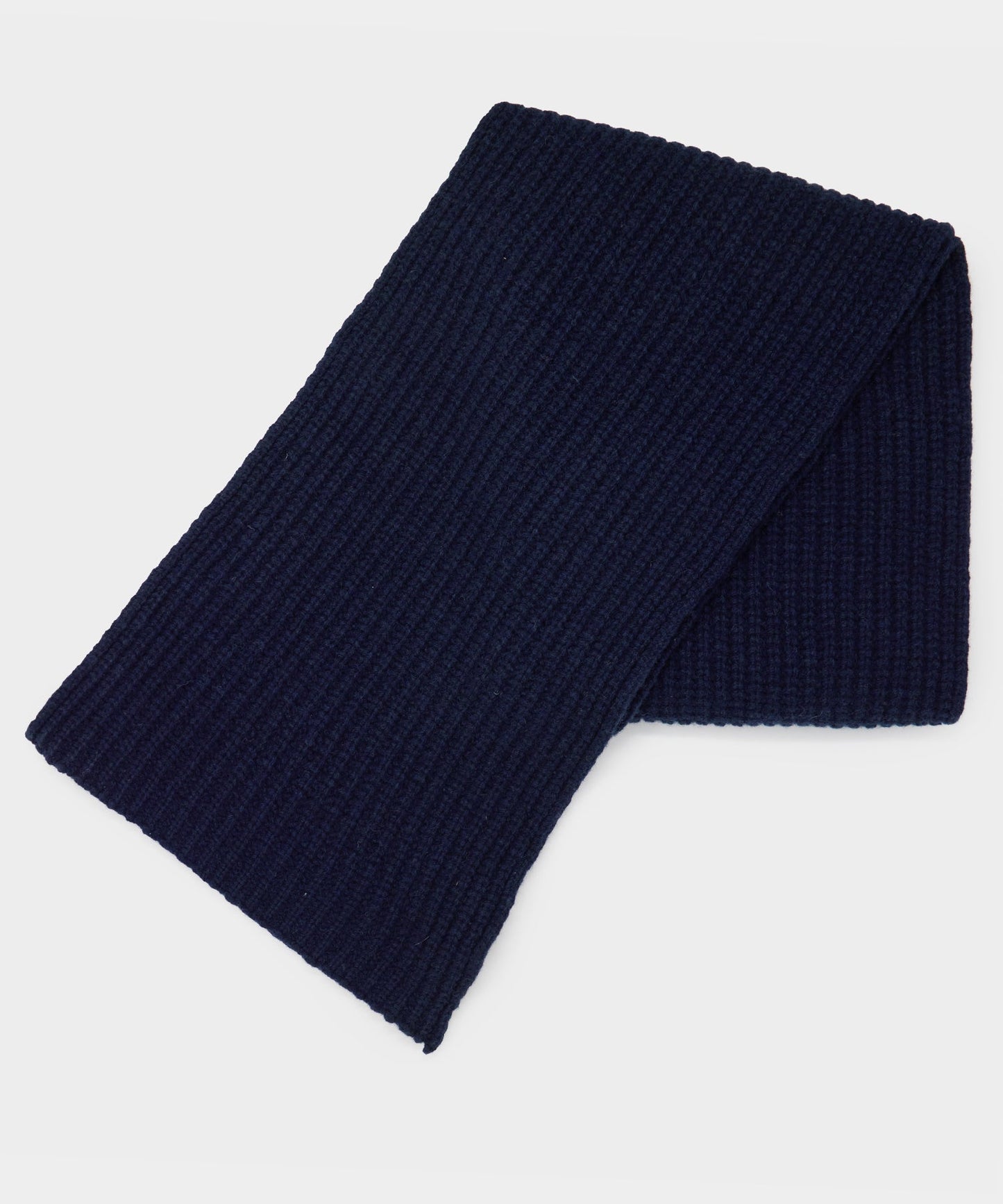 Todd Snyder Recycled Cashmere Half Cardigan Stitch Scarf Navy