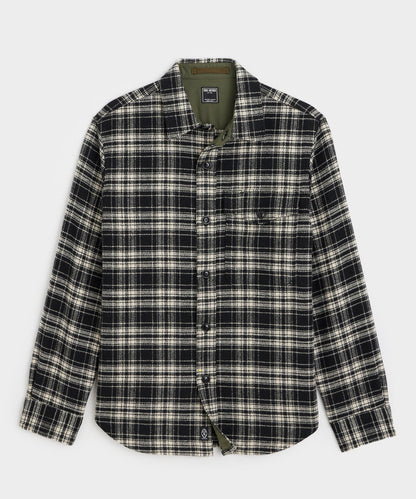 Todd Snyder Wool Plaid Utility Shirt Jacket Black