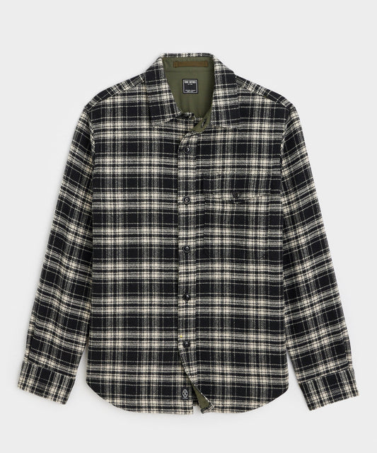 Todd Snyder Wool Plaid Utility Shirt Jacket Black