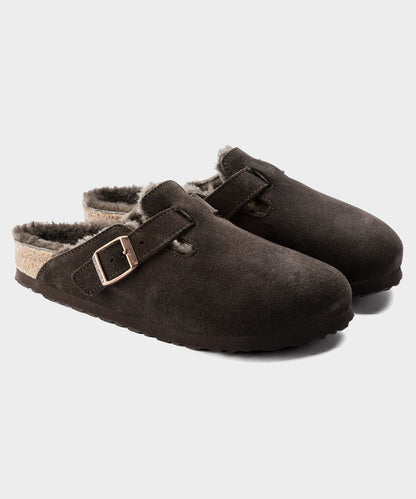 Todd Snyder Birkenstock Boston Shearling in Mocha Suede Mocha
