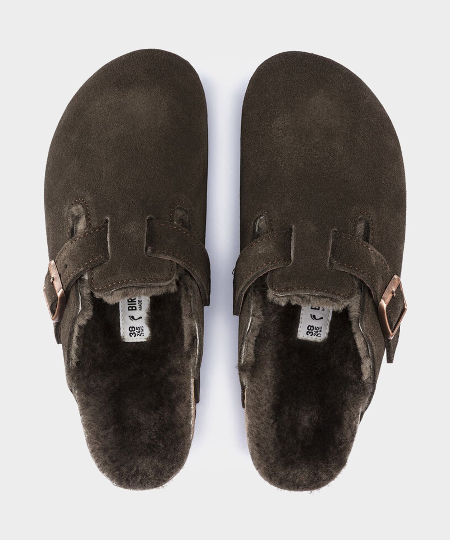Todd Snyder Birkenstock Boston Shearling in Mocha Suede Mocha