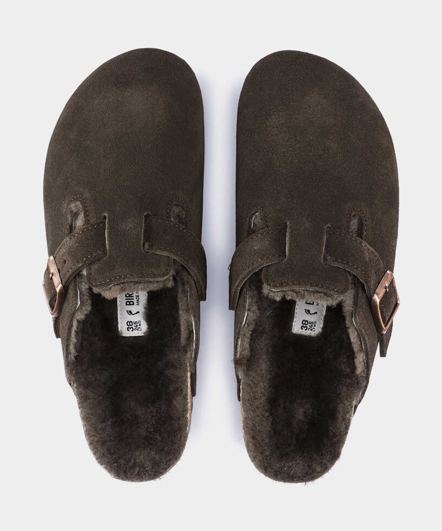 Todd Snyder Birkenstock Boston Shearling in Mocha Suede Mocha