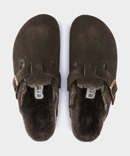 Todd Snyder Birkenstock Boston Shearling in Mocha Suede Mocha
