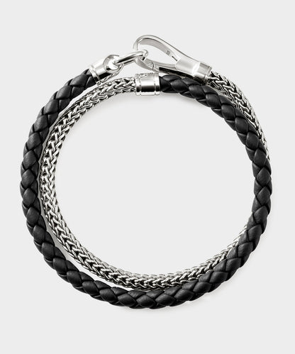 Todd Snyder John Hardy Sterling Silver Double Wrap Icon Bracelet Silver