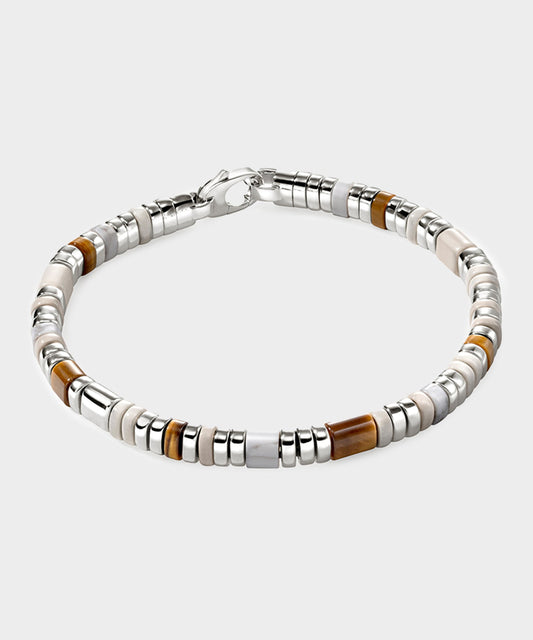 Todd Snyder John Hardy Sterling Silver Tiger Eye Howlite & L Bracelet Silver