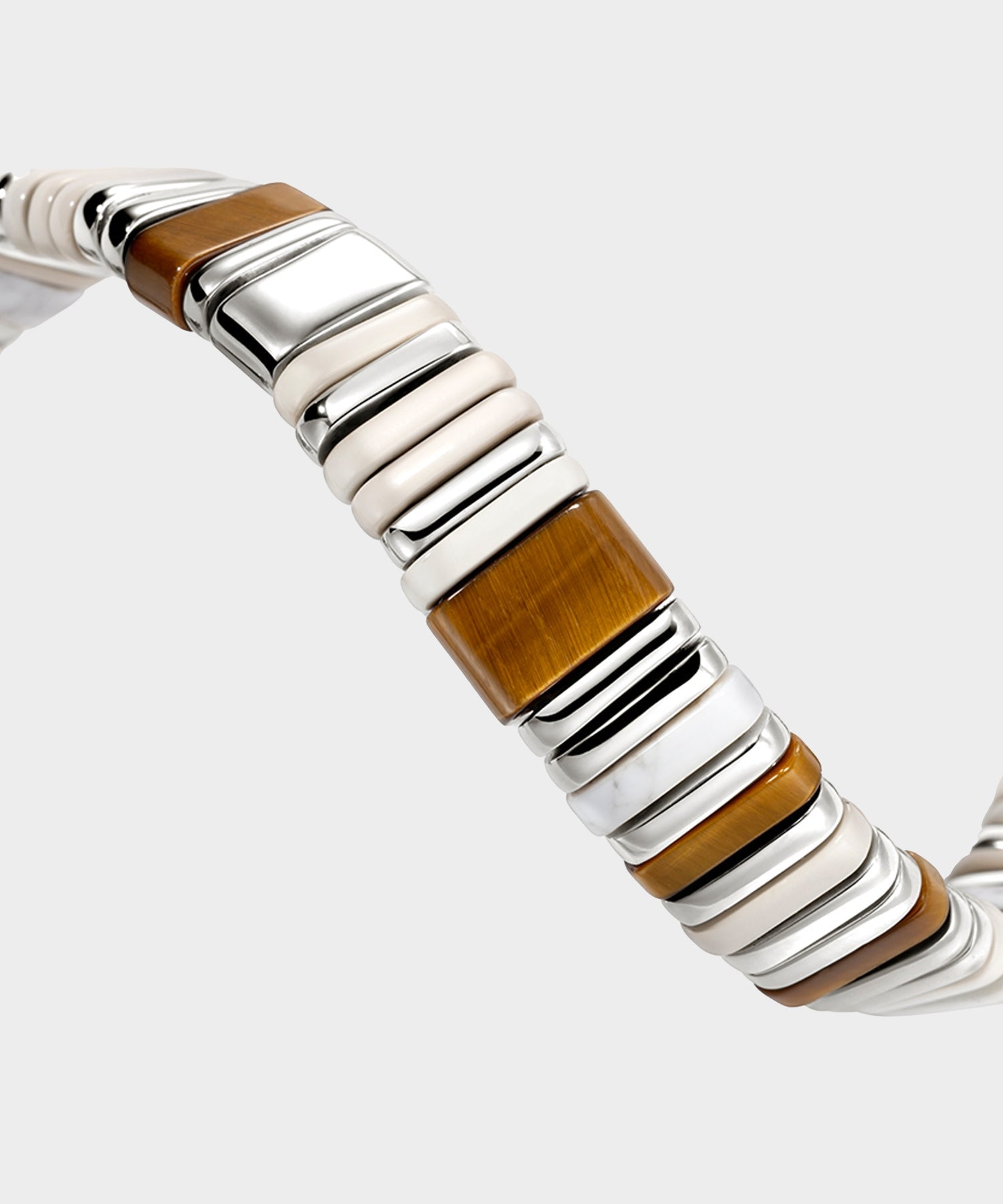 Todd Snyder John Hardy Sterling Silver Tiger Eye Colorblock Bracelet Silver